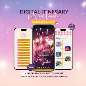 WDW Vacation Travel Digital Itinerary, Family Travel, Travel Agent Agency, Trip Itinerary, WDW Mobile Itinerary, Canva Travel Guide Proposal