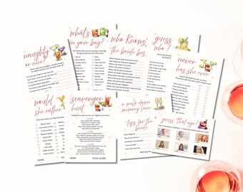Bridal Shower Game Bundle, Minimalist Bridal Shower Games, Modern Bridal Shower Games Pack, Fully Editable Download