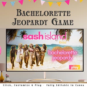 Island Bachelorette Party Jeopardy Game | Editable Canva Presentation |  Bachelorette Trivia Game | Margs & Matrimony  Bikinis and Martinis