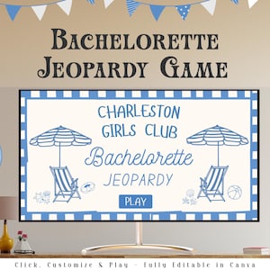 Bachelorette Party Jeopardy Game | Editable Canva Presentation |  Bachelorette Trivia Game | Margs & Matrimony | Bikinis and Martinis