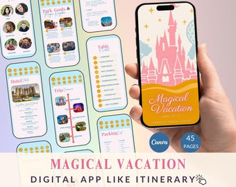 WDW Vacation Travel Digital Itinerary, Family Travel, Travel Agent Agency, Trip Itinerary, WDW Mobile Itinerary, Canva Travel Guide Proposal