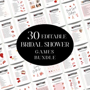 Bridal Shower Game Bundle, Minimalist Bridal Shower Games, Modern Bridal Shower Games Pack, Fully Editable Download