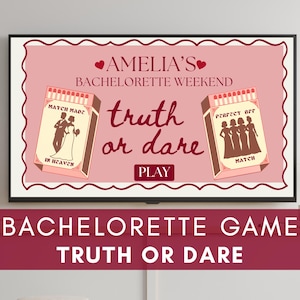 Retro Bachelorette Truth Or Dare Game | Editable Canva Presentation |  Bachelorette Trivia Game | Margs & Matrimony  Bikinis and Martinis