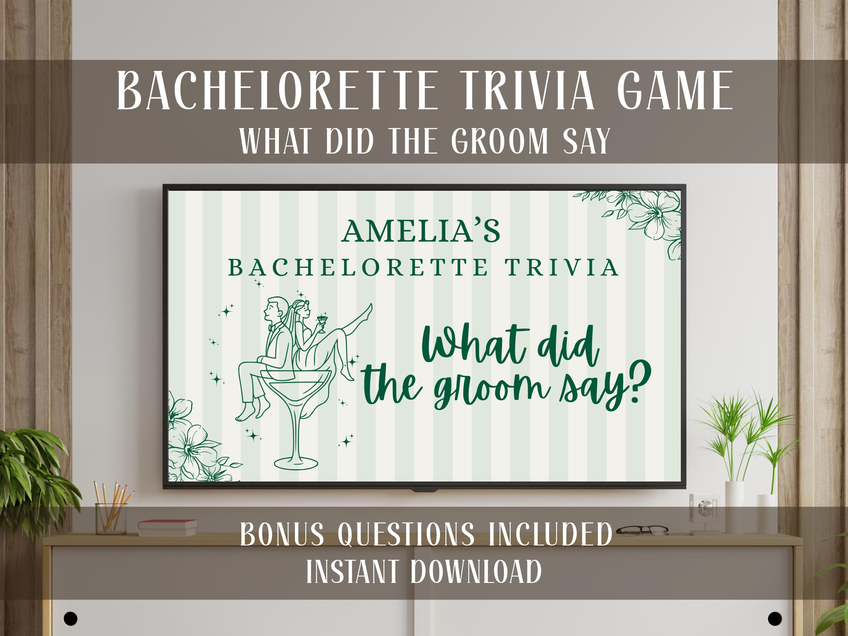 What did the groom say bachelorette trivia game, Bach Drinking Game for Hens Party, Margs and Matrimony, Guess who said it Game Power point