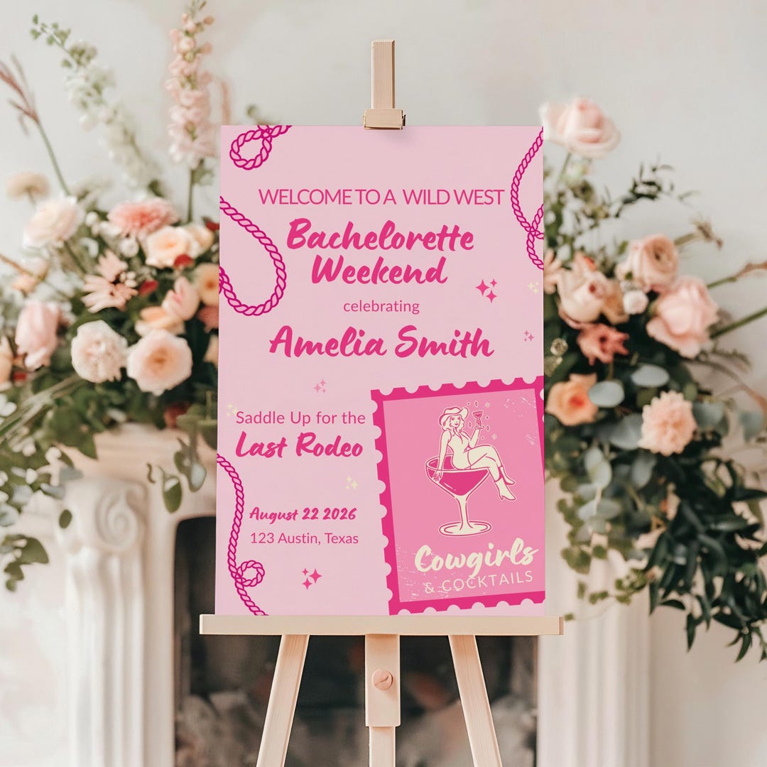 Bachelorette Sign, Hen Party Sign, Margs and Matrimony Bridal — free download