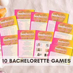 Island Bachelorette Party Games Bundle, Printable Bundle for Hen Party, Funny Bach Games, Games for Adults, Hen Do Fun Bridal Shower Games