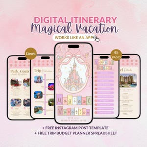 WDW Vacation Travel Digital Itinerary, Family Travel, Travel Agent Agency, Trip Itinerary, WDW Mobile Itinerary, Canva Travel Guide Proposal