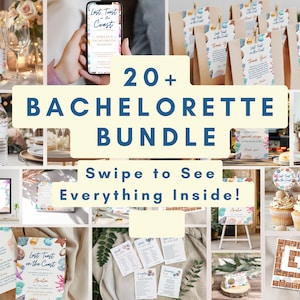 Last Toast on the Coast Bachelorette Party Bundle – Editable Canva Templates | Printable Games, Invitations, Signs & Weekend Itinerary