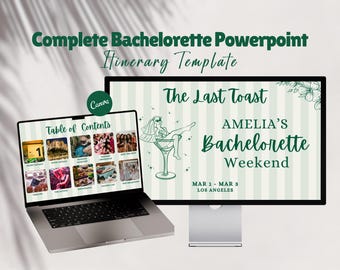 Bachelorette Powerpoint Itinerary Template, Bachelorette Weekend Planner, Bachelorette Digital Itinerary, Bachelorette Outfits Planner