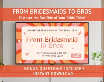 Bridesmaid to Bro | Funny Gender Swap Bachelorette Activity | Editable Canva Template for Bridal Shower or Hen Weekend