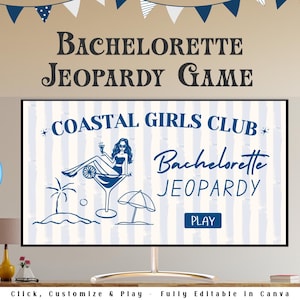 Coastal Bachelorette Party Jeopardy Game | Editable Canva Presentation |  Bachelorette Trivia Game | Margs & Matrimony | Hen Party Games