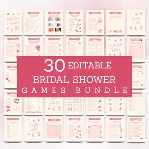 Bridal Shower Game Bundle, Minimalist Bridal Shower Games, Modern Bridal Shower Games Pack, Fully Editable Download