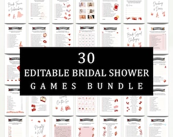 Paquete de juegos para despedidas de soltera, juegos minimalistas, juegos modernos, descarga totalmente editable - Myla