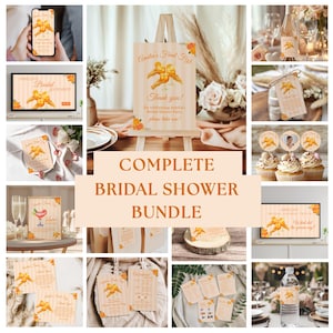 Love at First Spritz Bridal shower bundle, Editable Orange Citrus Bundle, Citrus Orange Party Decor, Printable citrus Floral Orange Aperol