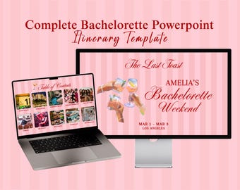 Bachelorette Itinerary Template, Bachelorette Powerpoint  Weekend Planner, Bachelorette Digital Itinerary, Bachelorette Outfits Planner