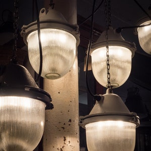 Solid Polish cast iron lamp, "Jo", white, industrial, lamp