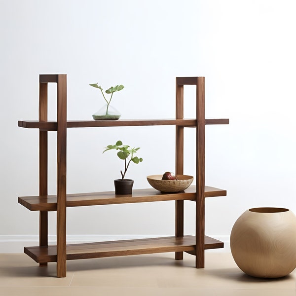 Wooden Shelving Unit - Bookshelf - 2 Sizes - 2 Colors - Bookshelves, Minimalist Shelving Unit, Sideboard, Plant Stand, Wooden Storage Unit