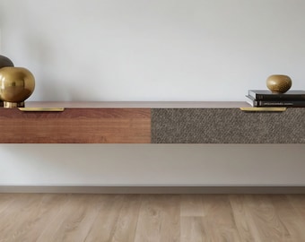 Floating Wooden TV Stand: Beech & Hornbeam Media Console