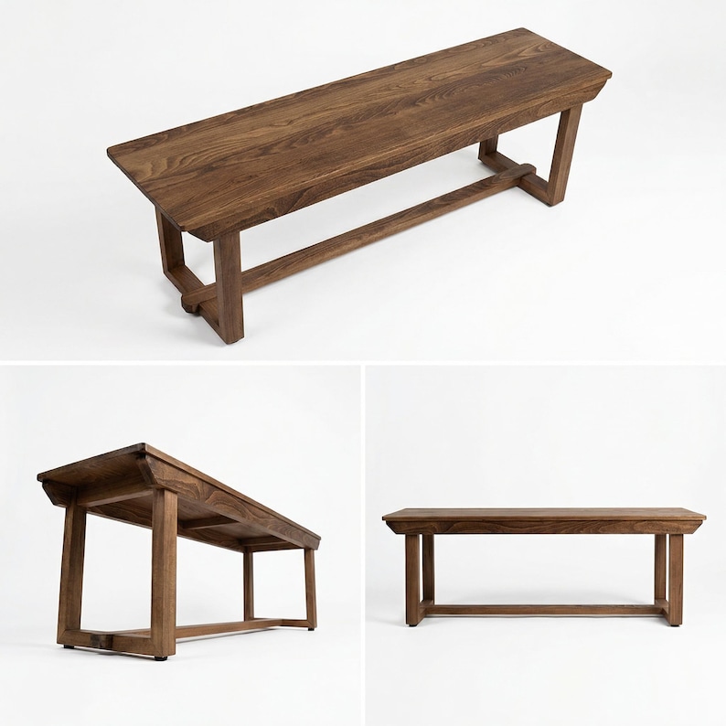 Handmade Solid Wood Bench – Modern Luxury Wooden Seat for Entryway ...