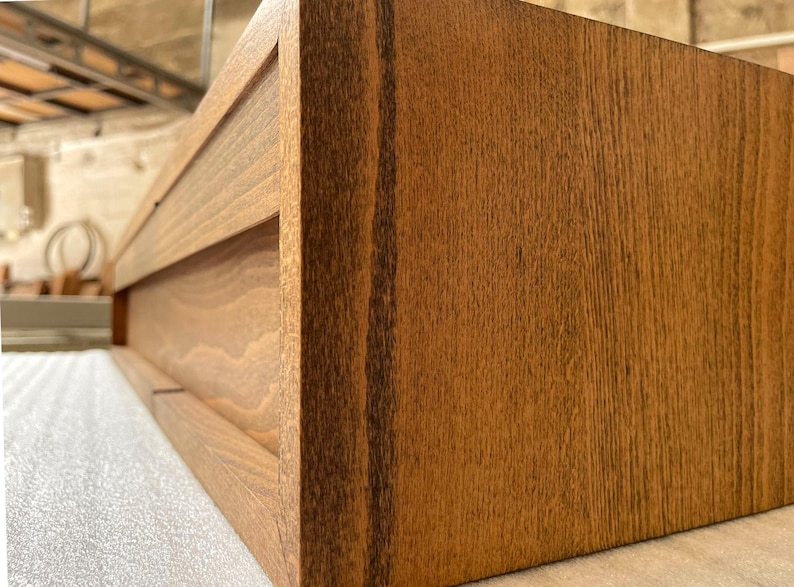 Custom Size Floating Solid Wood Tv Stand, Hardwoood Media Console, Wooden Slats Media Center image 8