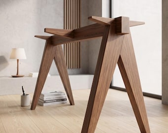 Handmade Solid Wood Table Legs – Modern A-Frame, Furniture Support