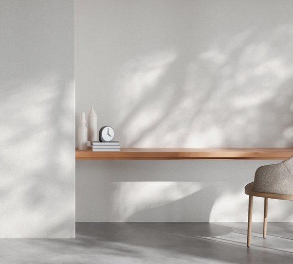 Customizable Solid Wood Floating Desk: Alcove Niche Table, Wall Mounted Table