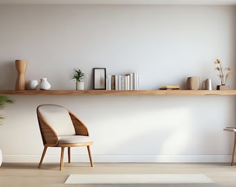 Wooden Floating Shelf, Custom Size Wooden Shelves with Brackets, Handmade Wooden Customize Shelves