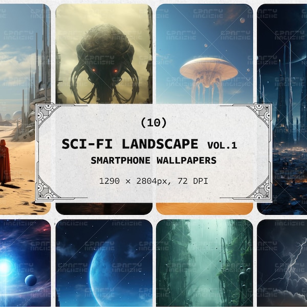 Sci-Fi Landscape Mobile Wallpapers - Digital Download - Vol. 1