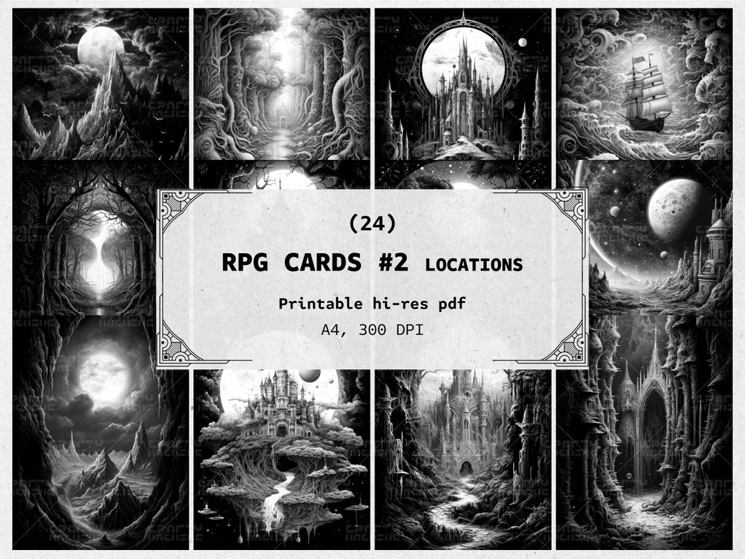 24 RPG Locations Cards Printable PDF Digital Download Set Etsy