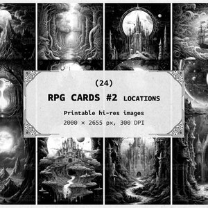 24 RPG-Standortkarten - druckbare hochauflösende Bilder, digitaler Download - Set 2, Vol. 2