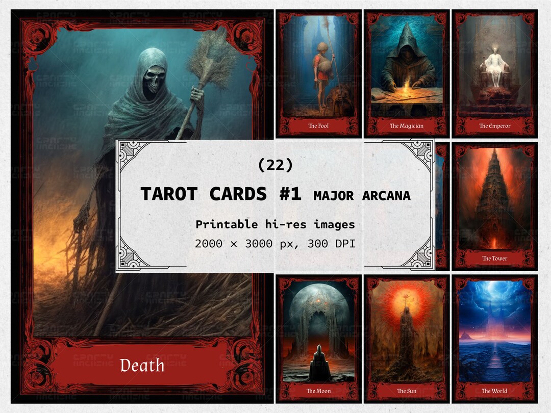 Tarot Major Arcana Cards Printable Hi-res Images, Digital Download Set ...