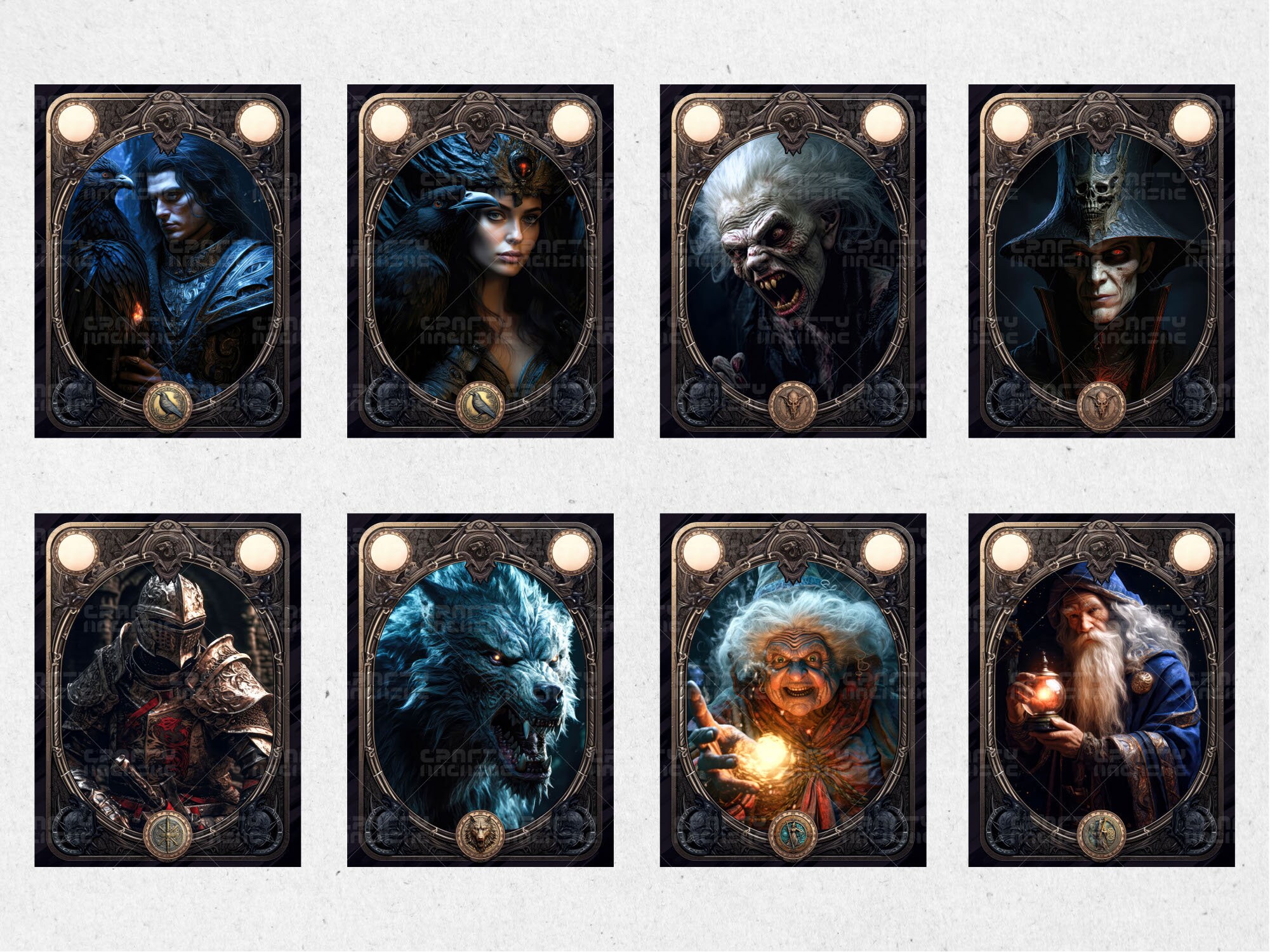 32 RPG Class Cards Printable Hi-res JPG, Digital Download Set 1, Vol. 1 ...