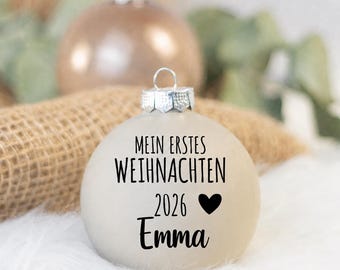 Weihnachtskugel personalisiert – Mein erstes Weihnachten 2026 – Baby Geschenk, Christbaumkugel mit Name, Erinnerung Geburt Taufe