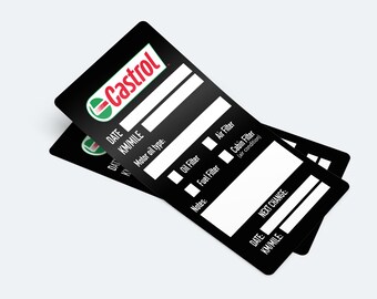 60 x CASTROL olieverversingsservice herinneringsstickers voor auto's vrachtwagens bestelwagens - vinyl - 8,5 x 5 cm