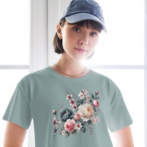 Blumen-T-Shirt, Geschenk für sie, Blumen-T-Shirt, Grafik-T-Shirt, Geburtstagsgeschenk, Wildblumen-T-Shirt, Blumen-T-Shirt,