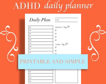 ADHD Planner Printable, Daily Planner, To Do List, Aesthetic