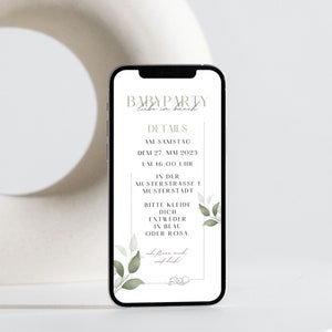 Create digital baby shower invitation neutral - send gender reveal party invitation card via Whatsapp - baby shower card as an image