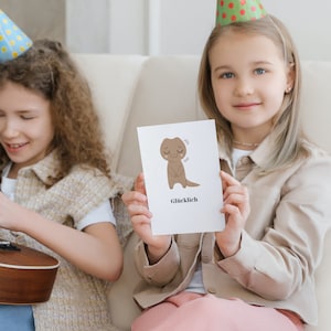 Emotion cards to name feelings - strengthen self-confidence with encouragement cards - 8 emotion cards for children to print out and learn