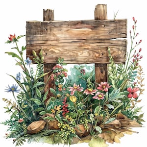 12 letreros de madera, letreros florales en formato JPG, acuarela imprimible, arte mural, manualidades de papel, descarga digital, revistas basura