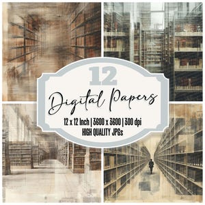 12x Archive Catalog Index Junk Journal Paper Digital Paper Pack High Quality JPGs Vintage Library Texture Printable Scrapbook Backgrounds