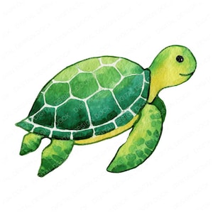 Sea Turtle PNG Clipart, 12x Minimal Sea Turtle Clipart Set, Printable Watercolor Art, Paper Crafts, JPG Digital Download, Transparent PNG