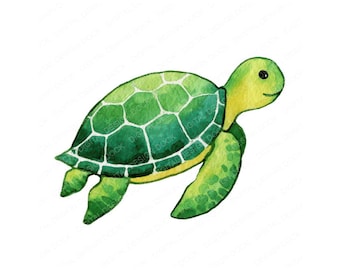 Sea Turtle PNG Clipart, 12x Minimal Sea Turtle Clipart Set, Printable Watercolor Art, Paper Crafts, JPG Digital Download, Transparent PNG