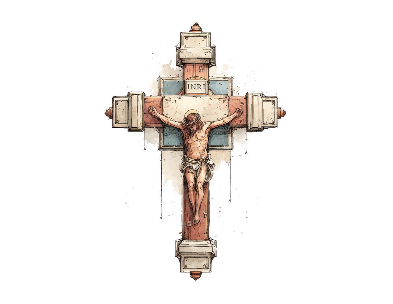 12x Religious Cross PNG Clipart, Jesus Crucifixion INRI Clip Art Set ...