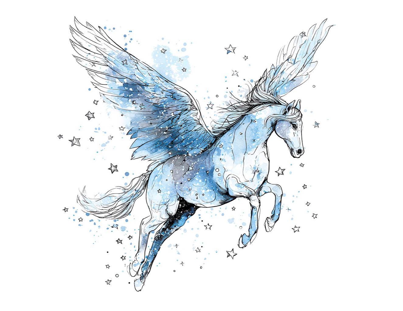 Pegasus PNG Clipart, 12x Fantasy Winged Horse Clip Art Set, Printable ...