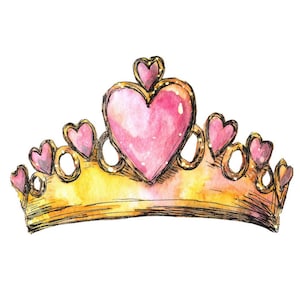 Watercolor Tiara Clipart, 12 Princess Crown Pngs, Printable Digital ...
