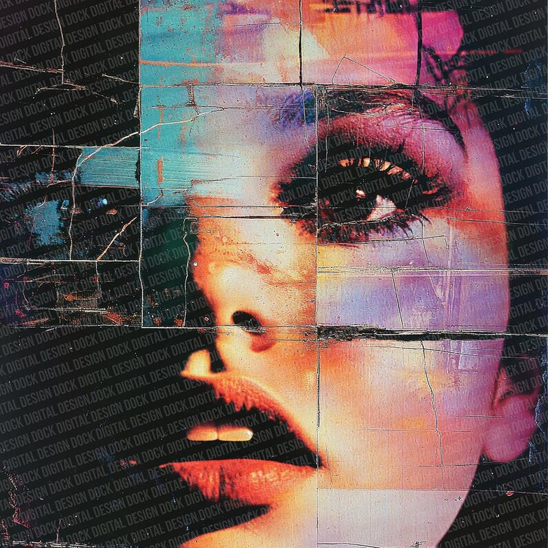 Glitching Memory 12x Static Memory Junk Journal Paper Glitch Portrait Digital Paper Pack ...