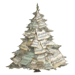 Sheet Music Christmas Tree PNG Clipart, 12x Vintage Holiday Tree Clip ...