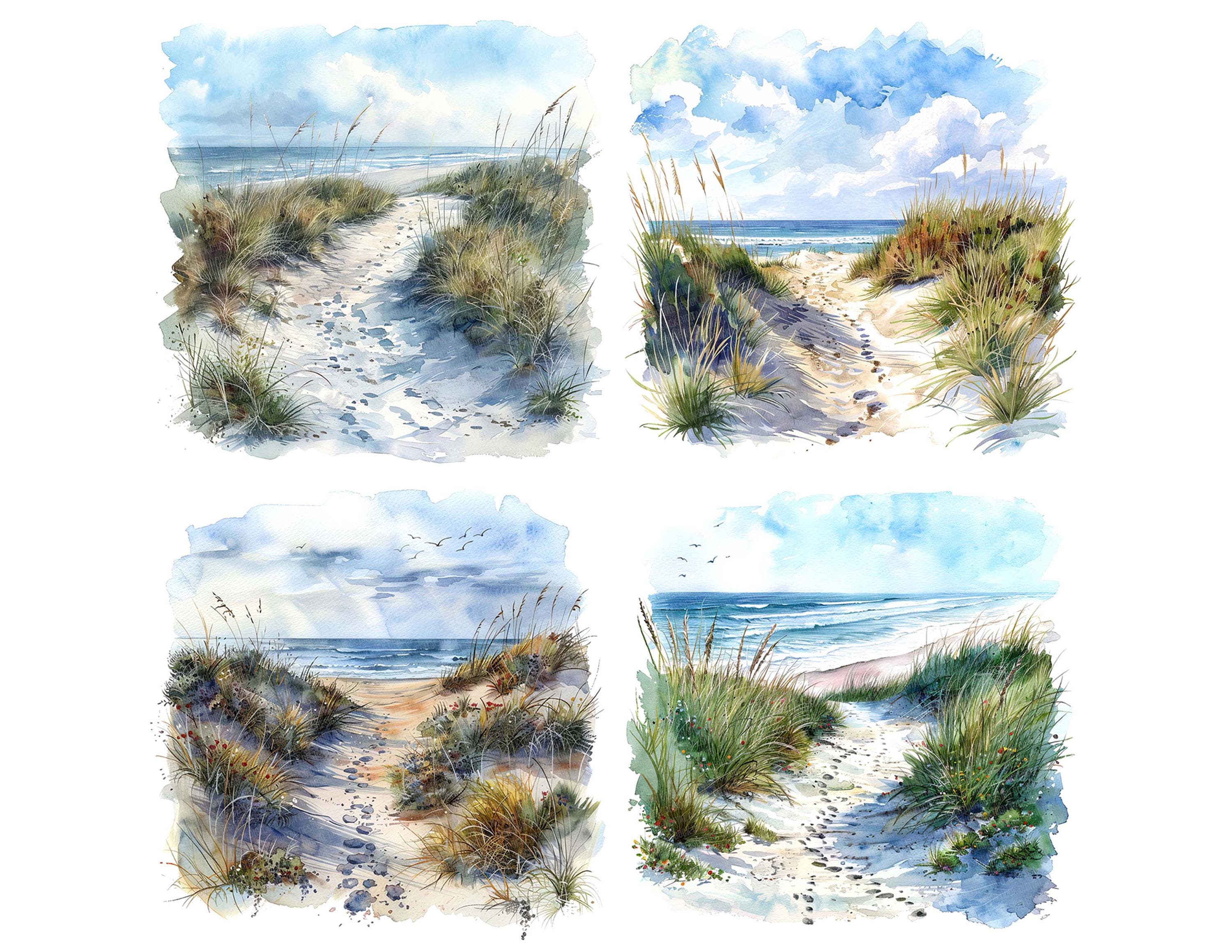 Sand Dune Path PNG Clipart, 12x Coastal Beach Trail Art Set, Printable ...