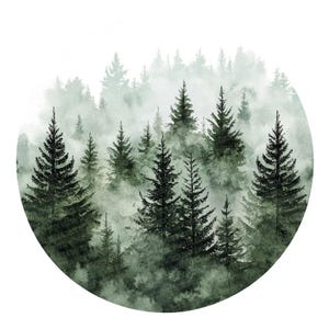 Bos PNG-clipart, 12 x aquarel boom illustratie set, bosrijke natuur digitale kunst, afdrukbare download, papier ambachten, scrapbooking bundel