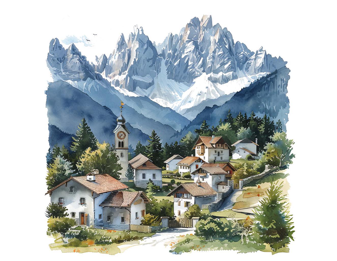 Swiss alps oil painting - Etsy 日本